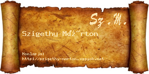 Szigethy Márton névjegykártya