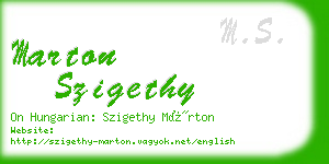 marton szigethy business card